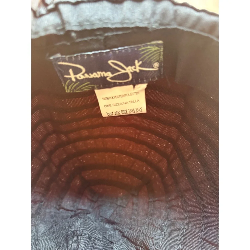 Panama Jack Womens Wide Brim Sun Hat Black Tiered Ribbon Packable One Size 3160